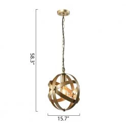 Frankfort 1 - Light SingleandKitchen Island Globe Champagne Gold Pendant With Wrought Iron Accents by Maxax -Maxax Elegant store champagne gold maxax chandeliers mx21016 1cp c3 1000