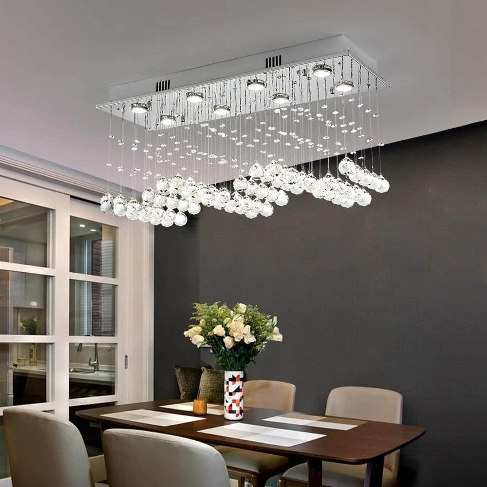 Albany 8-Light Clear/Chrome Unique Tiered Chandelier with Crystal Accents by Maxax 8 Albany 8-Light Clear/Chrome Unique Tiered Chandelier with Crystal Accents by Maxax - Image 8