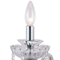 Atlanta 2-Light Chrome/Clear Candle Wall Light Dimmable by Maxax -Maxax Elegant store chrome clear maxax vanity lighting mx19140 2ch w 76 1000