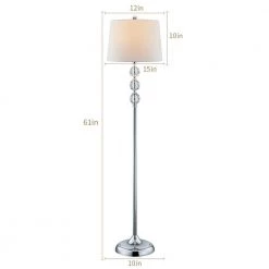 Montgomery 61 in. Chrome and Clear Floor Lamp with Crystal by Maxax -Maxax Elegant store chrome clear silver maxax floor lamps f03 white 44 1000