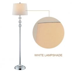 Montgomery 61 in. Chrome and Clear Floor Lamp with Crystal by Maxax -Maxax Elegant store chrome clear silver maxax floor lamps f03 white 4f 1000