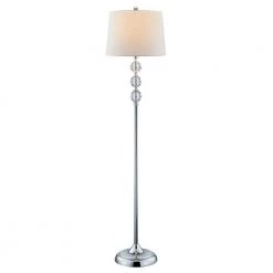 Montgomery 61 in. Chrome and Clear Floor Lamp with Crystal by Maxax