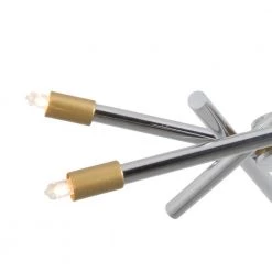 Augusta 6 -Light Sputnik Modern Linear Chandelier with Wrought Iron Accents by Maxax -Maxax Elegant store chrome maxax chandeliers 19174 6cg 76 1000