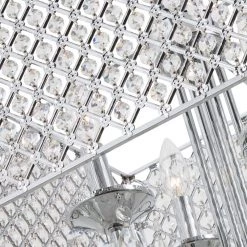 Indianapolis 4-Light Chrome Lantern Chandelier with Crystal Accents by Maxax -Maxax Elegant store chrome maxax chandeliers 19176 4ch 44 1000