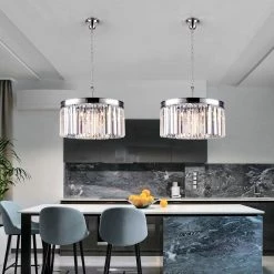 Annapolis 5 -Light Chrome Unique/Statement Drum Chandelier with Crystal Accents by Maxax -Maxax Elegant store chrome maxax chandeliers mx155101ch p 76 1000