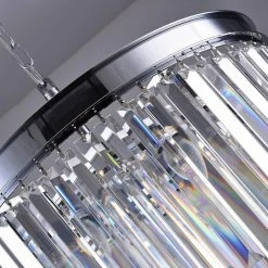 Annapolis 5 -Light Chrome Unique/Statement Drum Chandelier with Crystal Accents by Maxax -Maxax Elegant store chrome maxax chandeliers mx155101ch p c3 1000