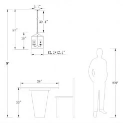 Springfield 4-Light Chrome Lantern Square/Rectangle Chandelier with Wrought Iron Accents by Maxax -Maxax Elegant store chrome maxax chandeliers mx19024 4ch p 1d 1000