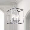 Springfield 4-Light Chrome Lantern Square/Rectangle Chandelier with Wrought Iron Accents by Maxax