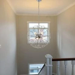 Phoenix 8 -Light Clear Sputnik Sphere Chandelier with Crystal Accents by Maxax -Maxax Elegant store chrome maxax chandeliers mx19055 8 p 44 1000