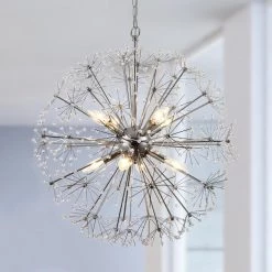 Phoenix 8 -Light Clear Sputnik Sphere Chandelier with Crystal Accents by Maxax