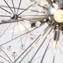 Phoenix 8 -Light Clear Sputnik Sphere Chandelier with Crystal Accents by Maxax -Maxax Elegant store chrome maxax chandeliers mx19055 8 p c3 1000