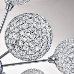 Providence 12-Light Chrome Sputnik Sphere Chandelier with Crystal Shade by Maxax -Maxax Elegant store chrome maxax chandeliers mx19070 12 p fa 1000