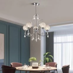 Providence 5-Light Chrome Candle Style Classic Chandelier with Crystal Accents by Maxax -Maxax Elegant store chrome maxax chandeliers mx19083 5ch p 66 1000