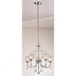 Providence 5-Light Chrome Candle Style Classic Chandelier with Crystal Accents by Maxax -Maxax Elegant store chrome maxax chandeliers mx19083 5ch p fa 1000