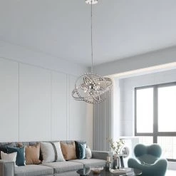 Frankfort 6-Light Chrome Unique Geometric Chandelier with Crystal Accents by Maxax -Maxax Elegant store chrome maxax chandeliers mx19104 6ch p 1d 1000