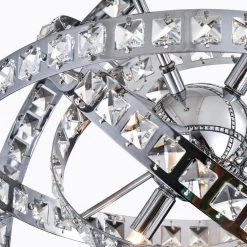 Frankfort 6-Light Chrome Unique Geometric Chandelier with Crystal Accents by Maxax -Maxax Elegant store chrome maxax chandeliers mx19104 6ch p 1f 1000