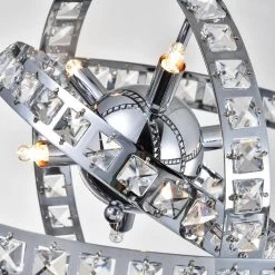 Frankfort 6-Light Chrome Unique Geometric Chandelier with Crystal Accents by Maxax -Maxax Elegant store chrome maxax chandeliers mx19104 6ch p 4f 1000