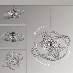 Frankfort 6-Light Chrome Unique Geometric Chandelier with Crystal Accents by Maxax -Maxax Elegant store chrome maxax chandeliers mx19104 6ch p 76 1000