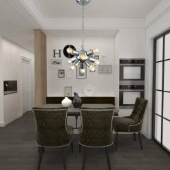 Augusta 9-Light Chrome Sputnik Sphere Chandelier by Maxax -Maxax Elegant store chrome maxax chandeliers mx19112 9ch p 1f 1000