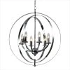 Alaska 6-Light Chrome Candle Style Globe Chandelier with Wrought Iron Accents by Maxax