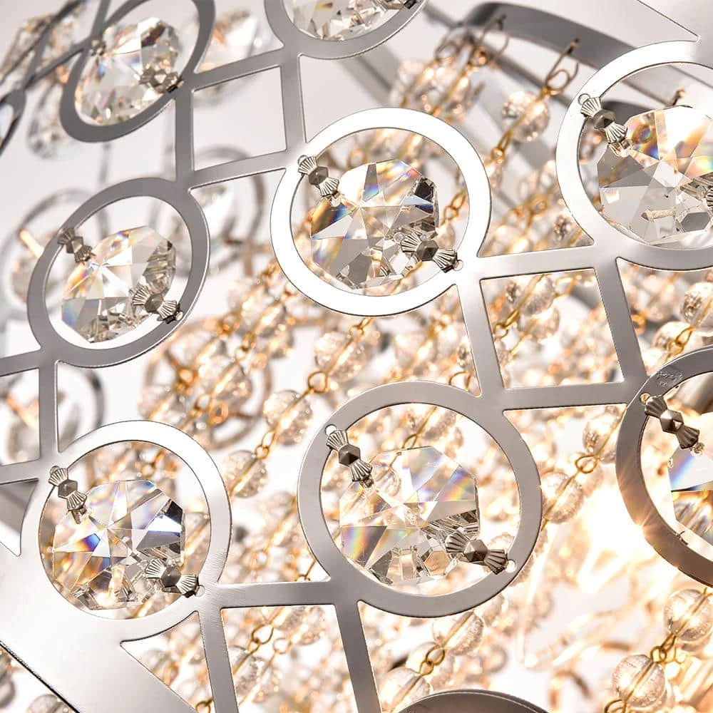 Indianapolis 5-Light Chrome Lantern Drum Chandelier with Crystal Accents by Maxax 3 Indianapolis 5-Light Chrome Lantern Drum Chandelier with Crystal Accents by Maxax - Image 3