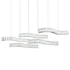 Jefferson 5-Light Integrated LED Chrome Statement Square/Rectangle Chandelier by Maxax