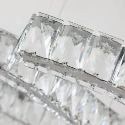 Jefferson 5-Light Integrated LED Chrome Statement Square/Rectangle Chandelier by Maxax -Maxax Elegant store chrome maxax chandeliers yx 14 c3 1000