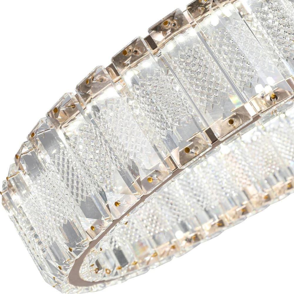 Jefferson 1-Light Clear/Chrome Unique Integrated LED Chandelier with Crystal Accents by Maxax 6 Jefferson 1-Light Clear/Chrome Unique Integrated LED Chandelier with Crystal Accents by Maxax - Image 6