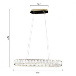 Jefferson 1-Light Clear/Chrome Unique Integrated LED Chandelier with Crystal Accents by Maxax 11 Jefferson 1-Light Clear/Chrome Unique Integrated LED Chandelier with Crystal Accents by Maxax -Maxax Elegant store chrome maxax chandeliers yx 26 4f 1000