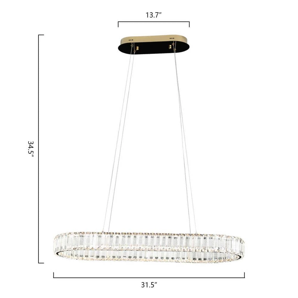 Jefferson 1-Light Clear/Chrome Unique Integrated LED Chandelier with Crystal Accents by Maxax 4 Jefferson 1-Light Clear/Chrome Unique Integrated LED Chandelier with Crystal Accents by Maxax - Image 4