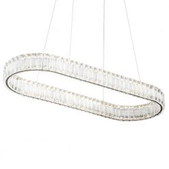 Jefferson 1-Light Clear/Chrome Unique Integrated LED Chandelier with Crystal Accents by Maxax
