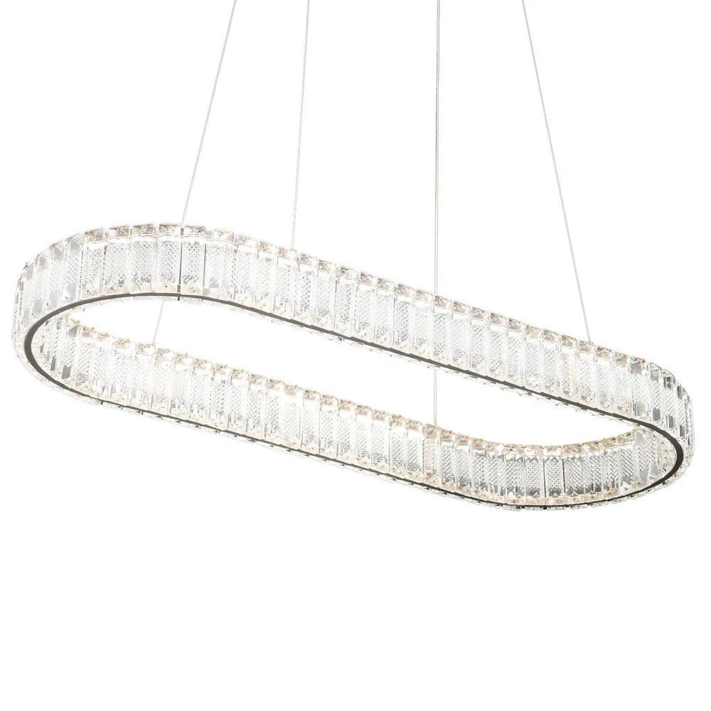 Jefferson 1-Light Clear/Chrome Unique Integrated LED Chandelier with Crystal Accents by Maxax 1 Jefferson 1-Light Clear/Chrome Unique Integrated LED Chandelier with Crystal Accents by Maxax