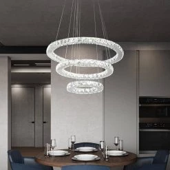 Jefferson 3-Light Chrome Integrated LED Unique Tiered Chandelier with Crystal Accents by Maxax 15 Jefferson 3-Light Chrome Integrated LED Unique Tiered Chandelier with Crystal Accents by Maxax -Maxax Elegant store chrome maxax chandeliers yx550 1f 1000