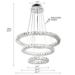 Jefferson 3-Light Chrome Integrated LED Unique Tiered Chandelier with Crystal Accents by Maxax 11 Jefferson 3-Light Chrome Integrated LED Unique Tiered Chandelier with Crystal Accents by Maxax -Maxax Elegant store chrome maxax chandeliers yx550 40 1000