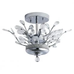 Jackson 4 - Light 16.1 in. Chrome Chandelier Style Tiered Semi Flush Mount With Crystal Accents by Maxax