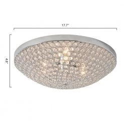 Jackson 15 in. 3-Light Chrome Flush Mount With Crystal by Maxax -Maxax Elegant store chrome maxax flush mount lights 19175 3ch 4f 1000