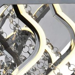 Jackson 4-Light 13 in. Chrome square Integrated LED Semi-Flush Mount with Crystal by Maxax -Maxax Elegant store chrome maxax flush mount lights 6503 6ch 1f 1000