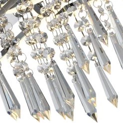 Jackson 4-Light 13 in. Chrome square Integrated LED Semi-Flush Mount with Crystal by Maxax -Maxax Elegant store chrome maxax flush mount lights 6503 6ch 4f 1000