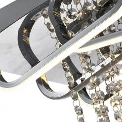 Jackson 4-Light 13 in. Chrome square Integrated LED Semi-Flush Mount with Crystal by Maxax -Maxax Elegant store chrome maxax flush mount lights 6503 6ch c3 1000