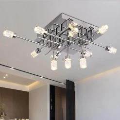 Seattle 11-Light 21.26 in. Chrome LED Semi-Flush Mount by Maxax -Maxax Elegant store chrome maxax flush mount lights mx14 11ch c 1f 1000