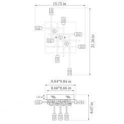 Seattle 11-Light 21.26 in. Chrome LED Semi-Flush Mount by Maxax -Maxax Elegant store chrome maxax flush mount lights mx14 11ch c 44 1000