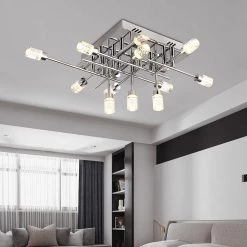 Seattle 11-Light 21.26 in. Chrome LED Semi-Flush Mount by Maxax -Maxax Elegant store chrome maxax flush mount lights mx14 11ch c fa 1000