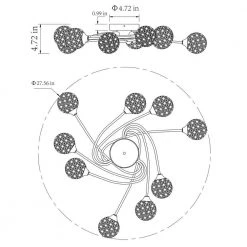 Providence 27.56 in. 9-Light Chrome Flush Mount with Crystal Shade by Maxax -Maxax Elegant store chrome maxax flush mount lights mx15 9 c 4f 1000