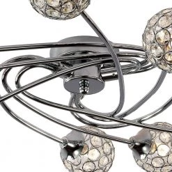 Providence 27.56 in. 9-Light Chrome Flush Mount with Crystal Shade by Maxax -Maxax Elegant store chrome maxax flush mount lights mx15 9 c c3 1000