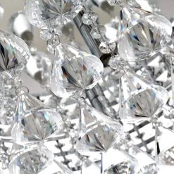 Jackson 4-Light 15 in. Chrome Flush Mount With Crystal by Maxax -Maxax Elegant store chrome maxax flush mount lights mx16008ch c 44 1000