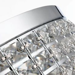 Jackson 4-Light 15 in. Chrome Flush Mount With Crystal by Maxax -Maxax Elegant store chrome maxax flush mount lights mx16008ch c fa 1000