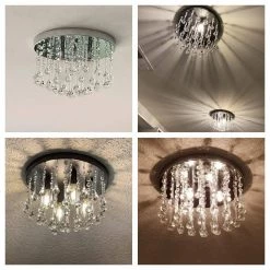 Jackson 11.8 in. 4-Light Modern Chrome Metal Crystal Flush Mount by Maxax -Maxax Elegant store chrome maxax flush mount lights mx19067 4ch c 1f 1000