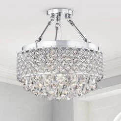 Jackson 15 in. 4-Light Semi-Flush Mount with Crystal by Maxax