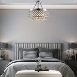 Jackson 15 in. 4-Light Semi-Flush Mount with Crystal by Maxax -Maxax Elegant store chrome maxax flush mount lights mx19086 4ch p 66 1000