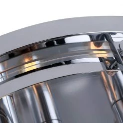 Raleigh 4-Light 16.8 in. Chrome Unique/Statement Drum Flush Mount With Glass Shade by Maxax -Maxax Elegant store chrome maxax flush mount lights mx19106 4ch c fa 1000